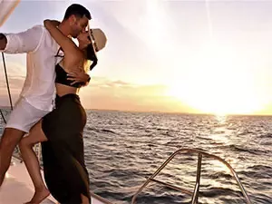 Sunsets from boats in Cancún
