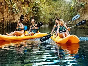 Kayak at Xenotes from Cancun